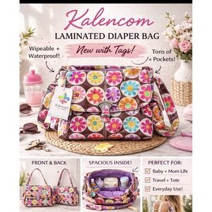 Kalencom Floral Diaper Bag Laminated Buckle New Orleans Multicolor NWT Baby Bag